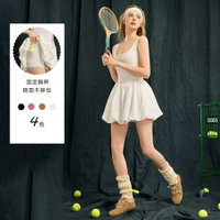 網球連身裙戶外運動夏季收腰露背花漾健身高爾夫瑜伽連身裙舞蹈裙