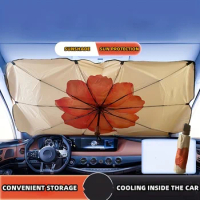 Car sun umbrella Car front windshield visor telescopic folding sun protection thermal insulation multifunctional umbrella