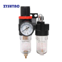 AFC2000 Oil Water Separator Regulator Trap Filter Airbrush Air Compressor Pressure Regulator Reducing Valve AFR2000+AL2000 G1/4"