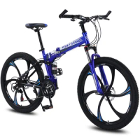Wolf's Fang Bicycle Folding Mountain Bike 26 Inch 21 Speed Road Bikes Fat Snow Bike Alloy Wheels Damping Front Fork New Product