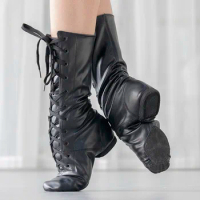 Jazz dance boots women soft sole leather latin jazz dance shoes women children's girls dance shoes ballroom Training dance shoes