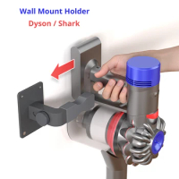 Adjustable Wall Mount Holder for Shark Dyson Airbot Haier Vacuum Cleaner Adhesive No Drilling or Drill Wall Hanger Black Gray