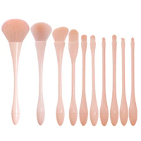 10 in 1 Pink Goblet Shaped Makeup Brushes Set Powder Foundation Eyebrow Eyeshadow Brush Concealer Contour Make up Brush