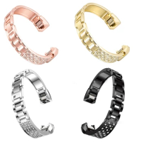 Hot TTKK Watch Band Replacement Diamond Metal Strap Elegant Wrist Band Circle Design Watch Band For Fitbit Alta/Alta Hr