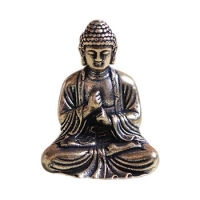 2X Mini Buddha Statue Bronze Buddha Statue Chinese Buddhism Pure Copper Bronze Sakyamuni Buddha Statue