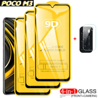 4in1 Tempered Glass for Xiaomi poco m3 pro 5g poco f3 glass poko m3 pro mi pocophone f3 Full Cover Screen Protector Hard 9H