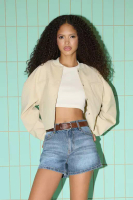 Trendyol Blue High Waist City Boy Denim Shorts TWOSS25SR00154