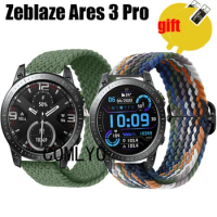 For Zeblaze Ares 3 Pro Strap Band Nylon Belt Adjustable Soft Breathable Wristband Bracelet Screen Protector Film