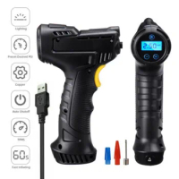 Portable Digital/Pointer Tire Inflator Car Air Compressor Pump for Car Motorcycles Bicycles DC 12V Car Air Pump with LED Light