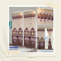 Gorden Pintu dan Jendela Model Smokring 12 Lubang Motif Batik Raja