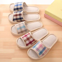 Summer Men Slippers Loafer Wedding Shoes Linen Guest Slippers Non-slip Hotel Slippers Home Four Seasons Shoes Chaussure