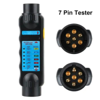 12V 7 Pin Car Towing Light Tester Trailer Plug Socket Diagnostic Tools Caravan Towing Tow Bar Light Wiring Test Accessories