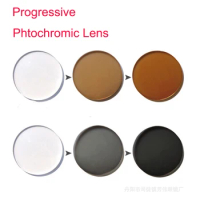 2pcs,1.56 1.61 1.67 Photochromic Progressive Lens Glasses Myopia Presbyopia Prescription Optical Multifocal Glasses Lenses