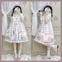 大碼學生Lolita洋裝300斤胖mm短袖op洛麗塔連衣裙2022新款女夏