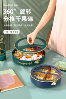 BSD鐵藝網紅旋轉干果盤創意現代客廳家用輕奢茶幾擺件糖果零食盤❀❀城市玩家