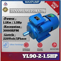 MAXPUMP Motor Electric Dinamo Elektro Motor YL90-2-1.5HP 1.5HP 2pole Motor listrik induksi