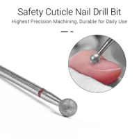 3/32” Diamond Nail Drill Bit (Fine Grit) Cuticle Ball Bit Nail Drill Bits for Acrylic Gel Nails 4.0MM