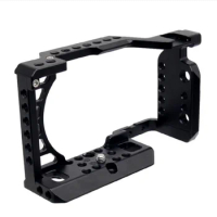 Aluminum Camera Cage Rig with Cold Shoe Mount 1/4 3/8 Threaded Holes for Sony A6000 A6100 A6300 A6400 A6500 Cameras Stabilizer