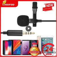 Portable 1.5m Lavalier Condenser Clip-on Lapel Mic Speech Audio Video Microphone USB 3.5mm Type-C Micr For Phone For Laptop PC