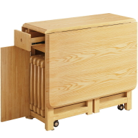 折疊餐桌小戶型家用電磁爐飯桌64實木餐桌椅可伸縮多功能日式簡約