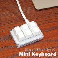 Mini 6key Outemu Hotswap Keyboard Micro USB TYPE C Programming OSU Macro Keypad Photoshop Drawing Keyboard Mechanical Keyboard