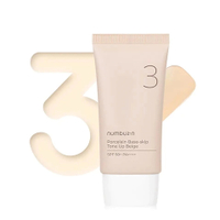 ✅Numbuzin No.3 Porcelain Base-skip Tone Up Beige SPF50+ PA++++ 50ml.ครีมกันแดด 3 in 1