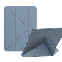 VXTRA氣囊防摔 2021 iPad mini 6 第6代 Y折三角立架皮套 內置筆槽(淺灰紫)