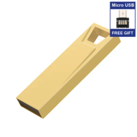 Metal USB Flash Drive 128GB 64GB High Speed 32GB Pen Drive 16GB 8GB 2.0 USB Stick 256g Memory Stick Free type c or micro adapter