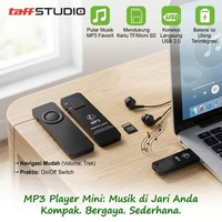 Promo TaffSTUDIO MP3 Player Portable Mini USB 2.0 TF Card 80 mA - IRS9 Original Black