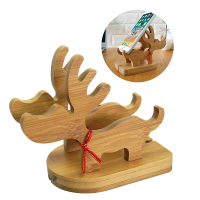 麋鹿二合一手機座 竹木小鹿桌面手機支架 聖誕禮品