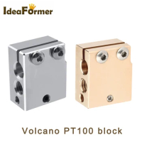 High Quality Volcano Heater Block Aluminum/Copper 20*24*11.5mm For E3D Hotend PT100 Sensor Thermistor 3D Printer Parts J head