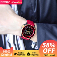 SEIKO 5 Automatic Mechanical Watch Red Strap Watchs 10Bar Waterproof Sports Luminous Casual Watches