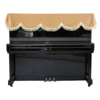 Foldable Soft Washable Gold Velvet Piano Cover Dust Proof Home Piano Set Instrument Piano Top Draped Non-stick Gray Piano Cove