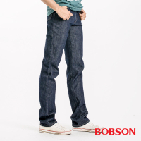 【BOBSON】男款日本進口布中直筒褲(藍52)
