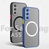 Matte Magnetic Case For Samsung A55 A54 5G A25 A15 Shockproof Bumper Cover For Samsung A32 A13 A51 A33 A34 A14 A71 A53 A52 A52S