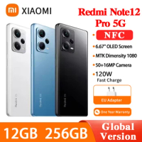 Global Version Xiaomi Redmi Note 12 Pro 5G 12GB+256GB NFC Smartphone 6.6'' 2K 120Hz Display 120W Fast Charge With Google Play