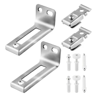 2set Accessories Bi Fold Door Hardware Kit Closet Top Bottom Pivots Replacement Part Easy Install Louver Repair With Brackets
