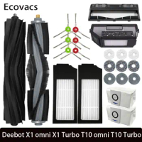 For Ecovacs Deebot X1 Omin/ TURBO T10 Omin / TURBO Accessories Vacuum Cleaner bags Main Brush Rag HEPA filter spare parts