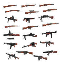 WW2 Soldiers Weapons Building Block Accessories Machine Gun Rifle Submachine Sniper Guns Two-color Printing Educational Gifts