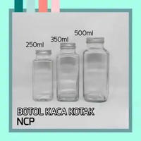 Botol Kaca Segi NCP500 Unik Tutup Stainless Aluminium Kapasitas 500ML Botol Drink Jar Botol Kaca Bel