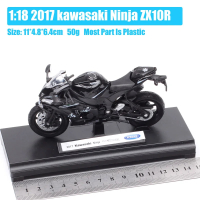 2024Welly 1/18 quy mô Kawasaki 2021 KAWASAKI NINJA ZX-10R ZX10R 2017 ZX10-RR zx10rr đua mô hình xe m