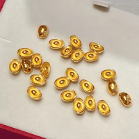 1PCS 999 Pure 24K Yellow Gold Pendant 3D Lucky Yuanbao Bead 0.08-0.12g