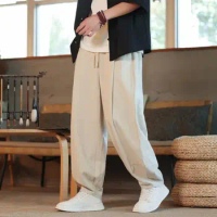 Men Sweatpants Versatile Men's Casual Long Pants with Elastic Waist Side Pockets Ankle-banded Design Ideal for Daily Wear Sports