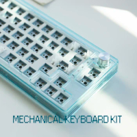 Custom 66 Keys Mechanical Keyboard Kit TK66 Wireless RGB Bluetooth Keyboard Transparent Hot-swappable Mechanical Keyboard
