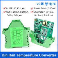 Signal Isolator pt100 To 4-20mA Temperature Signal Converter output 0-10V