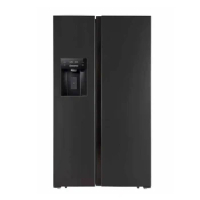 black color side by side double door refrigerator with ice maker and water dispenser 552L
