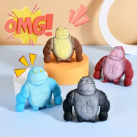 9cm Elastic Rubber Squeeze Vent Gorilla Doll Creative Stretch Squeezing Monkey Toys Funny Adults Children Soft Glue Gorilla Toys