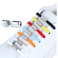 Elastic No Tie Shoelaces Flat Sneakers Shoe Laces For Kids and Adult Quick Lazy Metal Lock Laces Shoe Strings