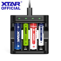 XTAR L4 AAA AA Battery Charger 4 Slots Intelligent LED Indicator USB Charger Charging 1.5V Li-ion / 