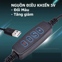 Nguồn phím điều khiển 5V USB cho đèn bàn học, đèn livestream, led dây đổi màu